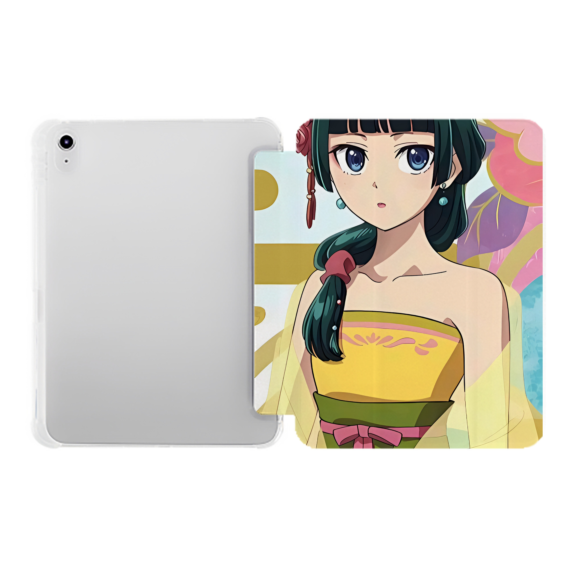 （画像用） 薬屋のひとりごと The Apothecary Diaries IPad ケース ペン収納付き 三つ折りスタンド PUレザー×シリコン 対応機種9.5/10.5/10.9インチ